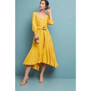 Maeve for Anthropologie Gold Artemis Midi Dress